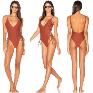 Blue Life Roped Up One Piece Swimsuit